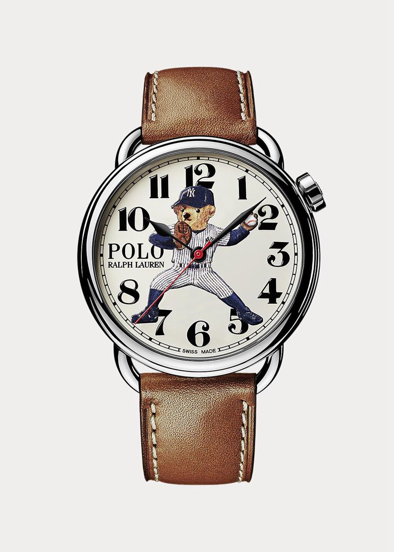 ポロ ラルフ ローレン 時計 メンズ 白 ポロベア Yankees 42 Mm Steel Watch HYNDE0431